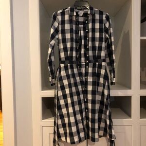 J. Crew Navy and White Checkered Dress